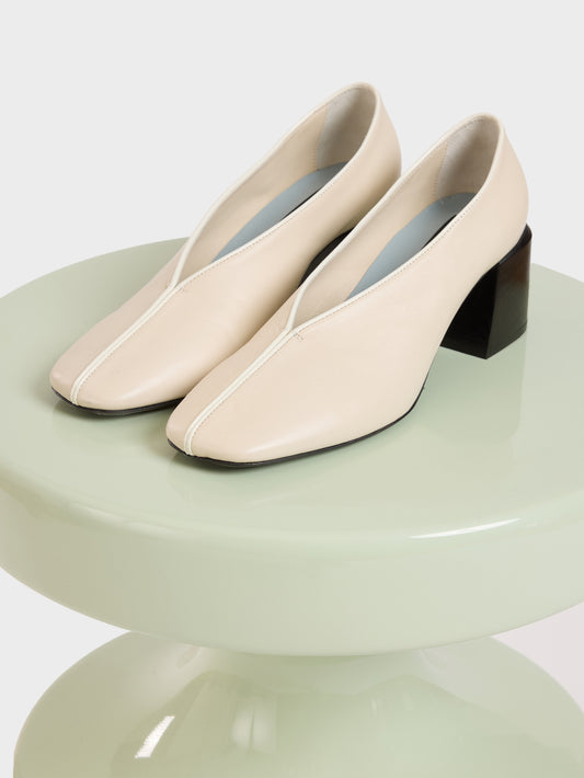 Aurora - Escarpins cuir ivoire