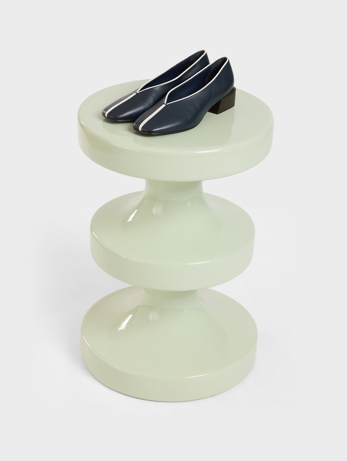 Giulia - Navy leather and ivory patent leather ballet flats - Image number 7
