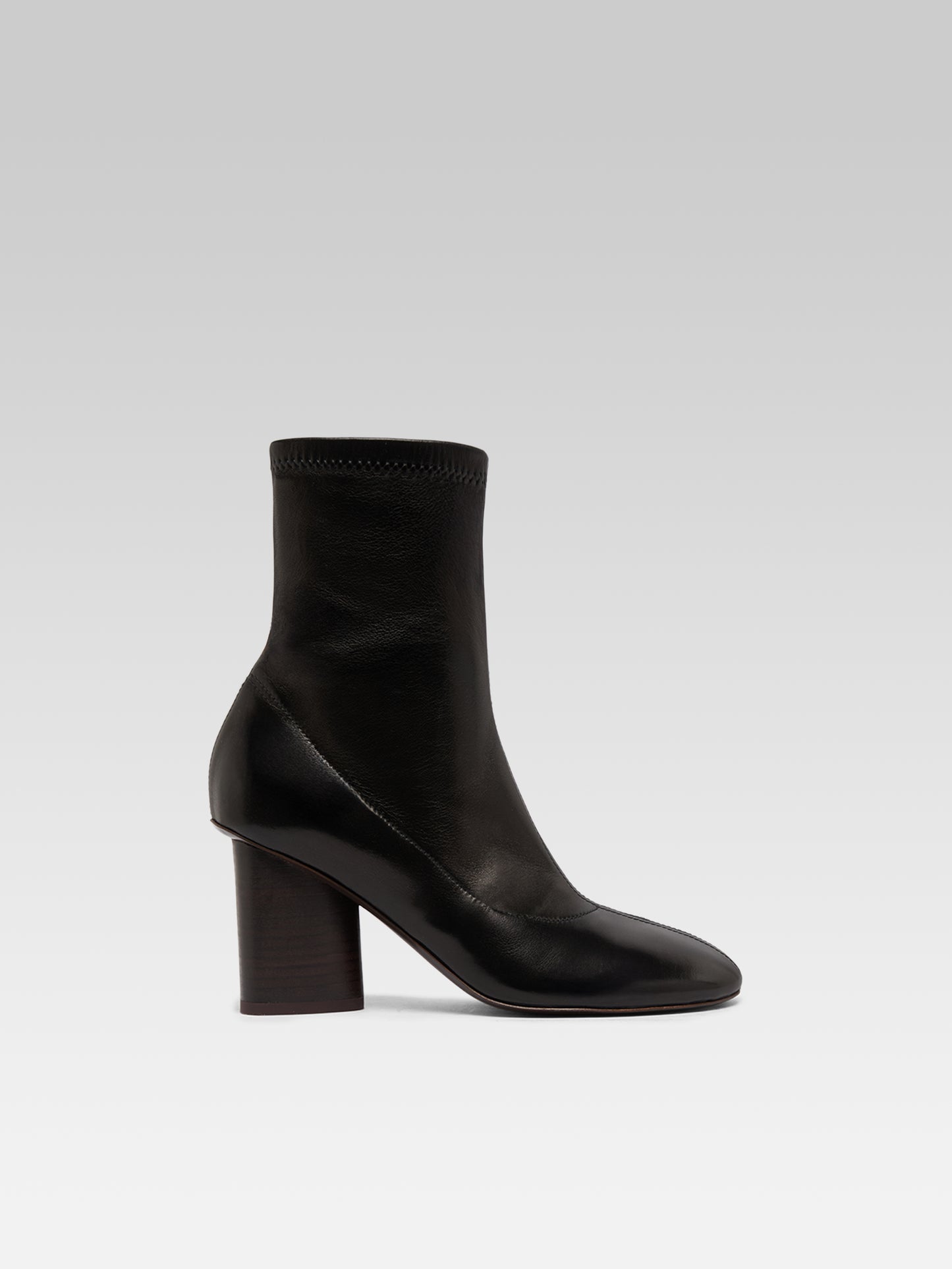Lucia - Bottines cuir stretch noir