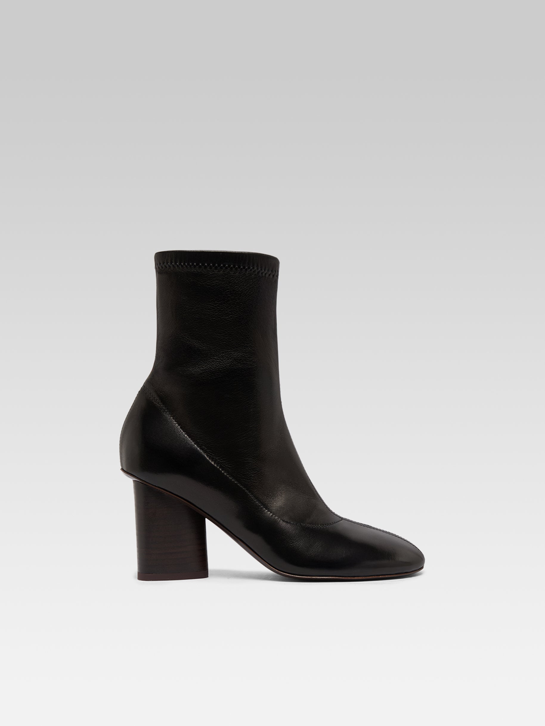 Lucia - Bottines cuir stretch noir