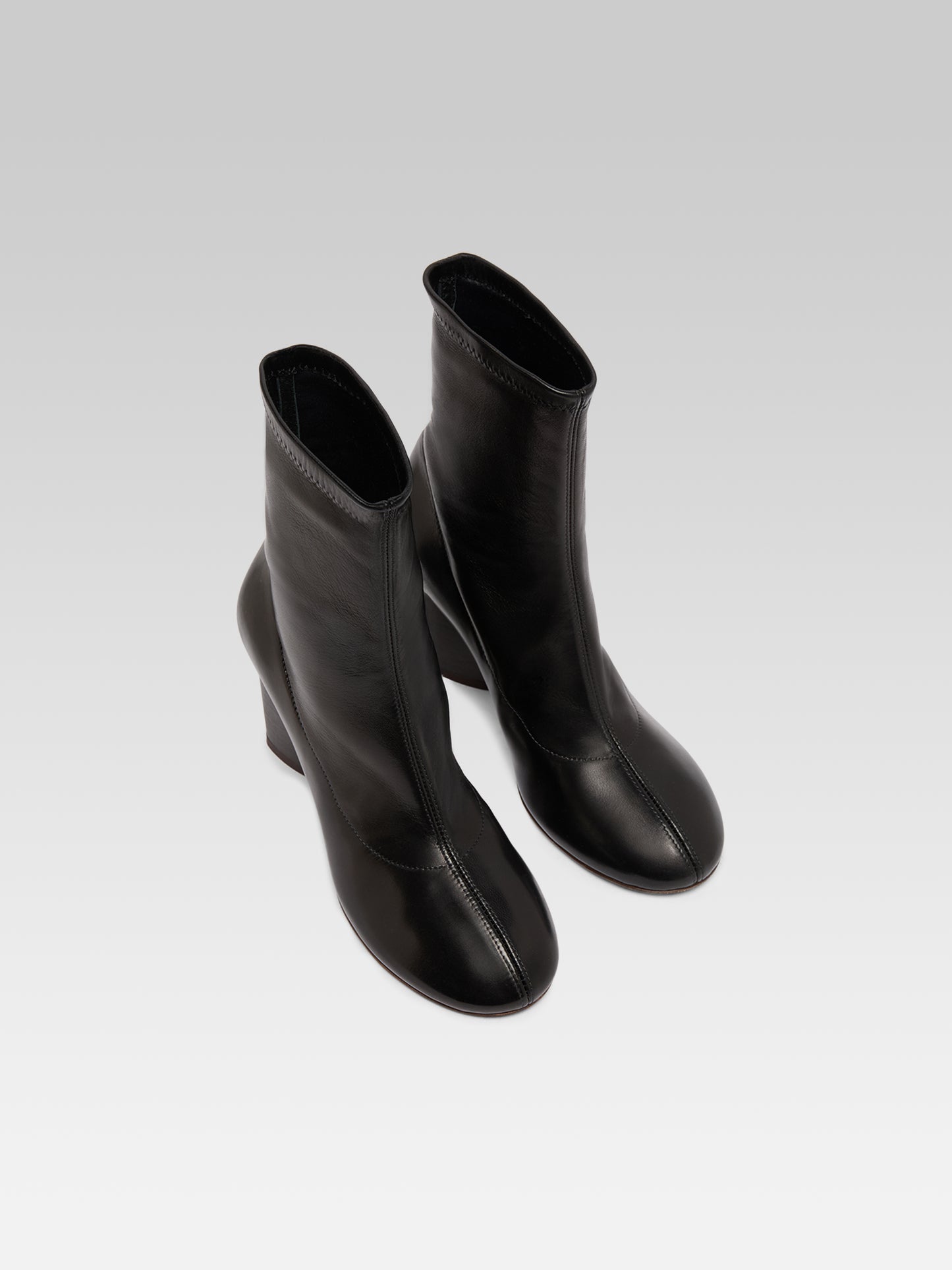Lucia - Bottines cuir stretch noir
