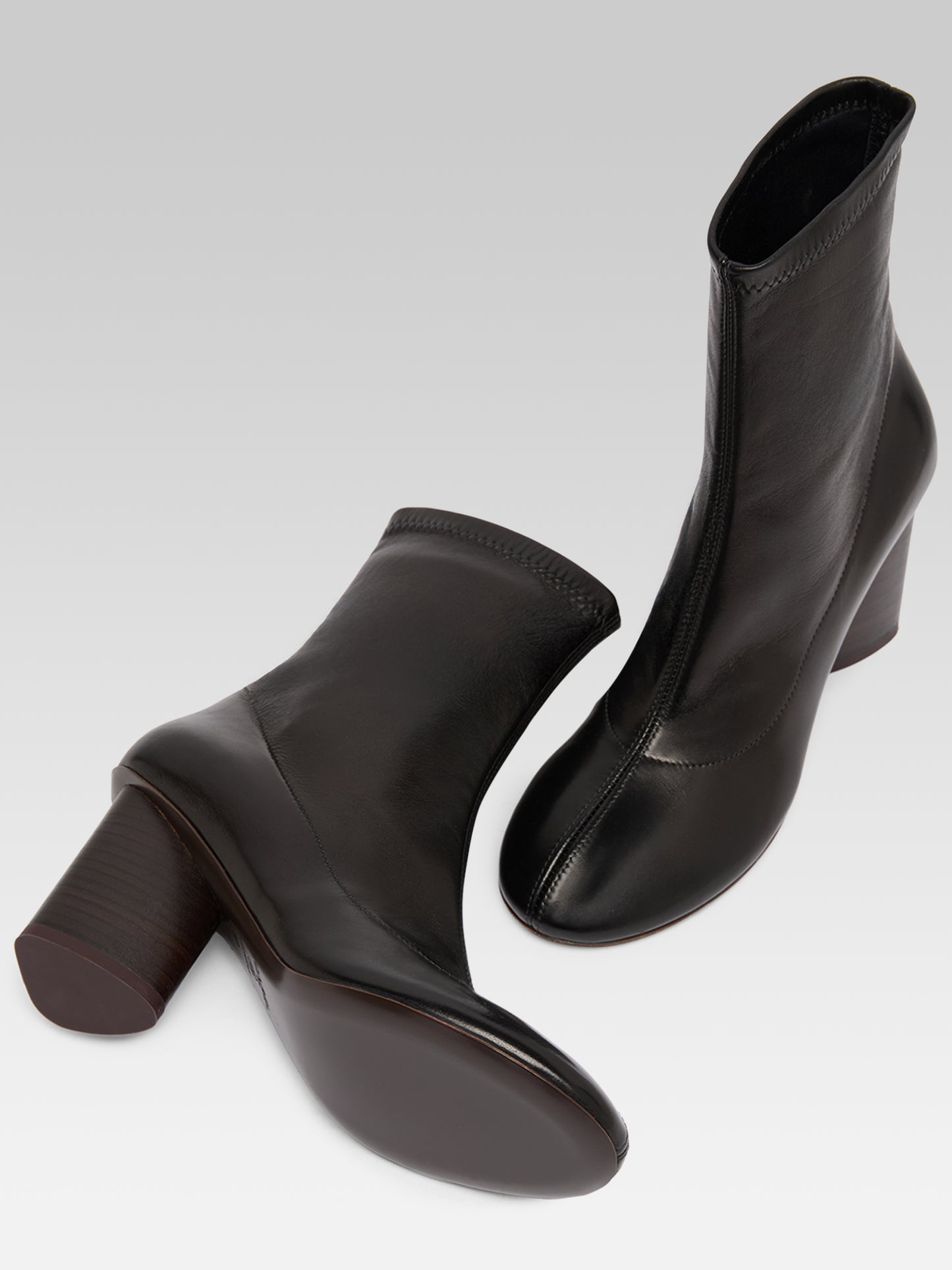 Lucia - Bottines cuir stretch noir
