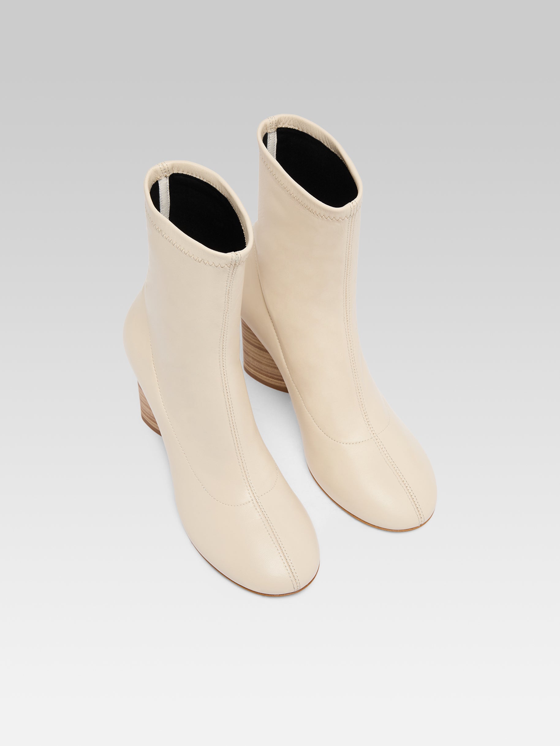 Lucia - Ivory stretch suede ankle boots - Image number 4
