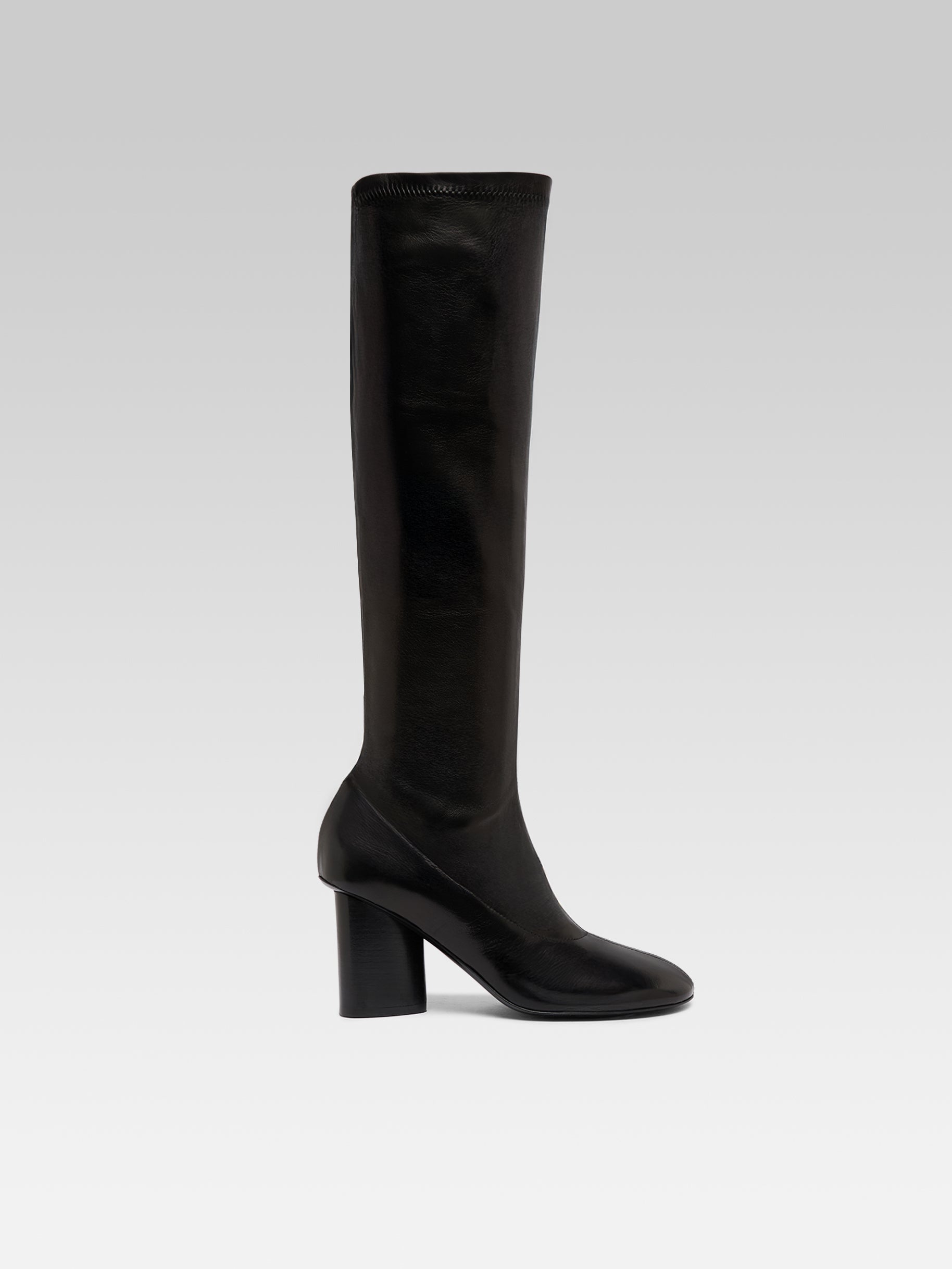 Lucca - Bottes cuir stretch noir - Image numéro 1