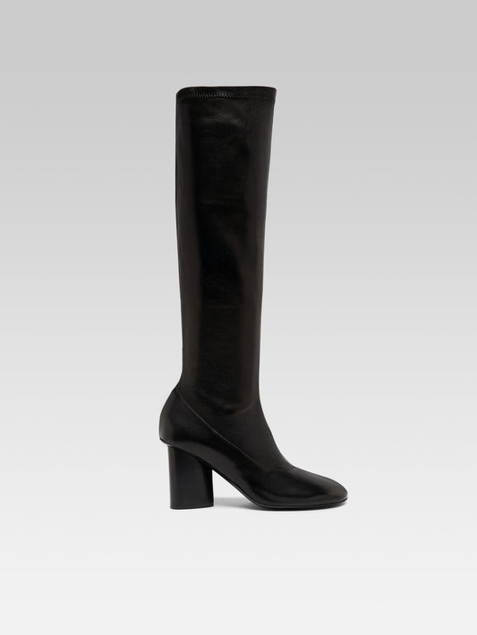 Lucca - Black stretch leather boots