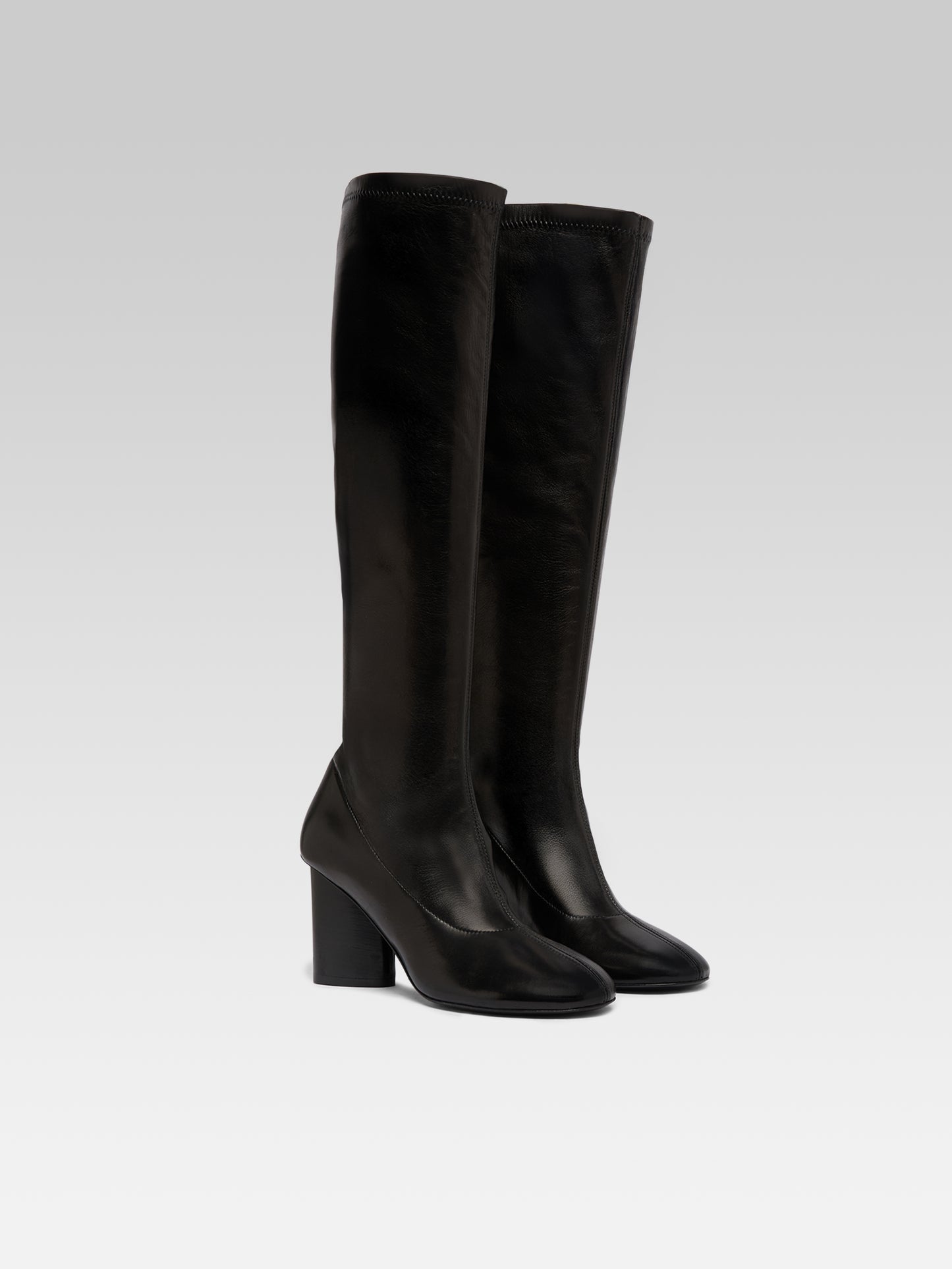 Lucca - Bottes cuir stretch noir