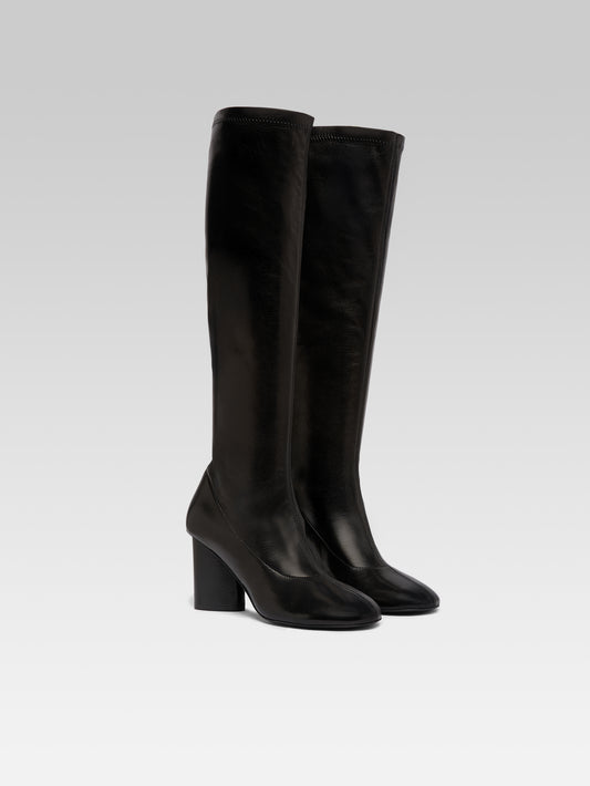 Lucca - Black stretch leather boots - Image number 2