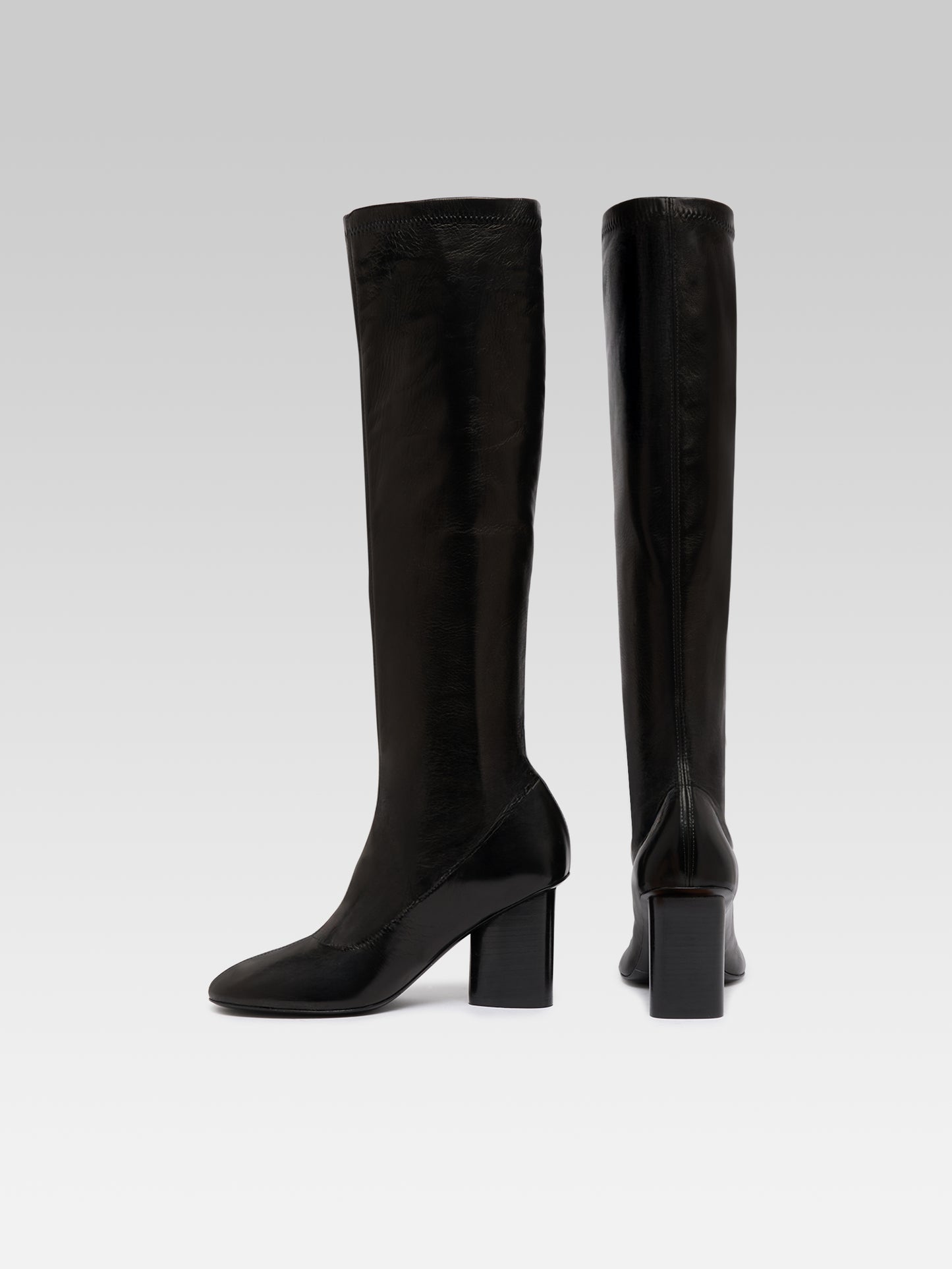 Lucca - Bottes cuir stretch noir