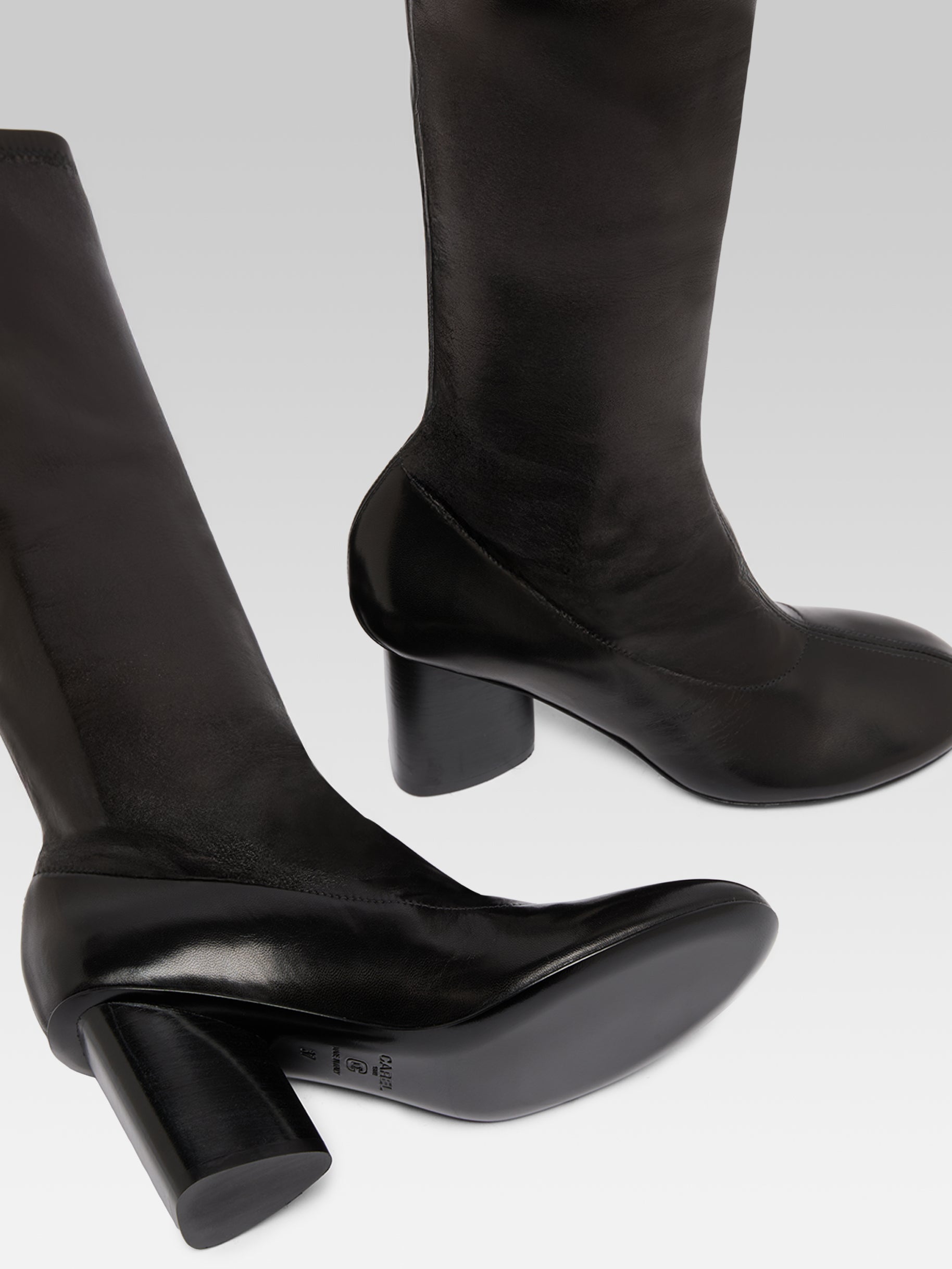 Lucca - Bottes cuir stretch noir - Image numéro 5