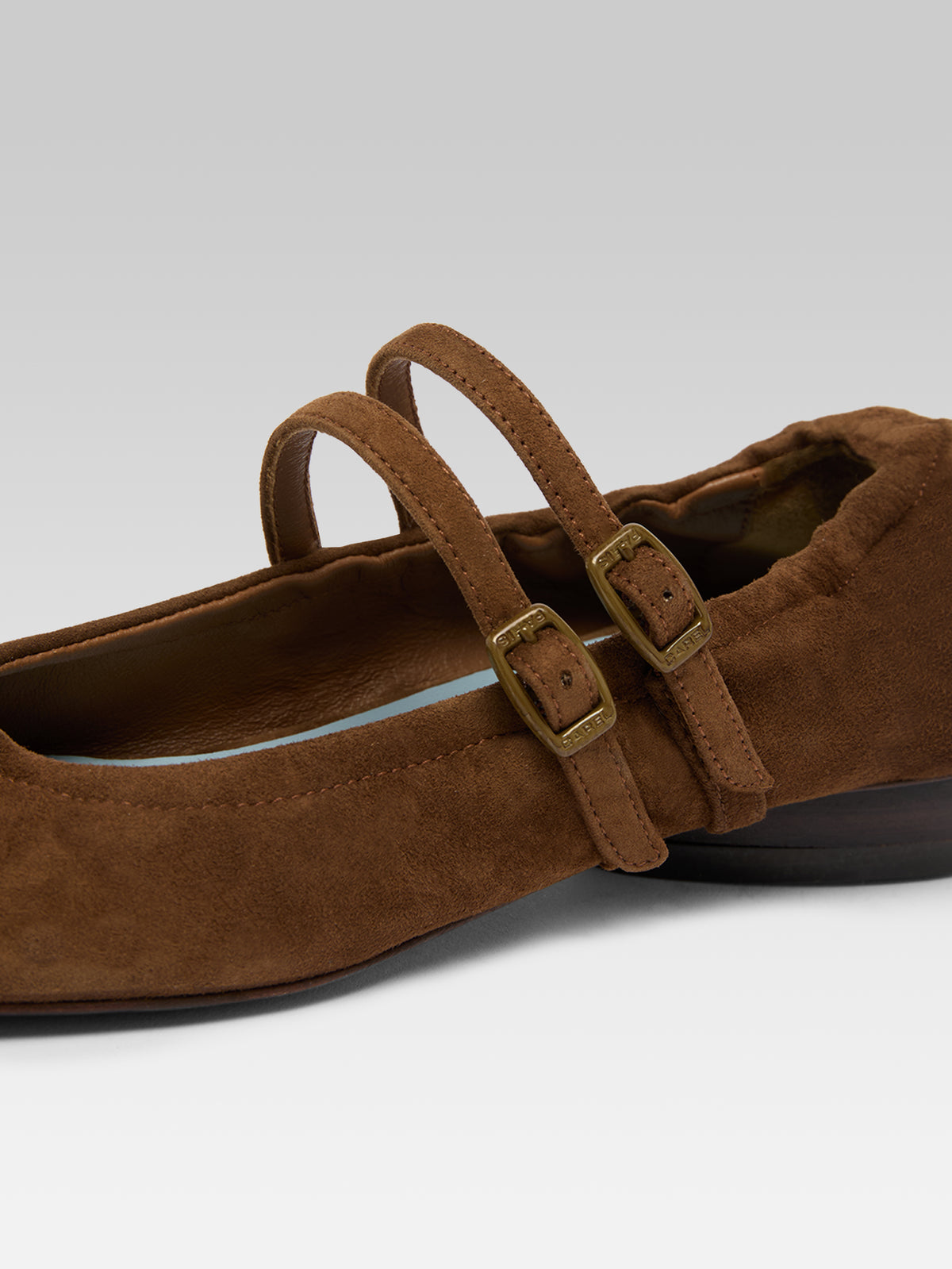 Tatiana - Ballerines babies cuir velours kaki - Image numéro 3