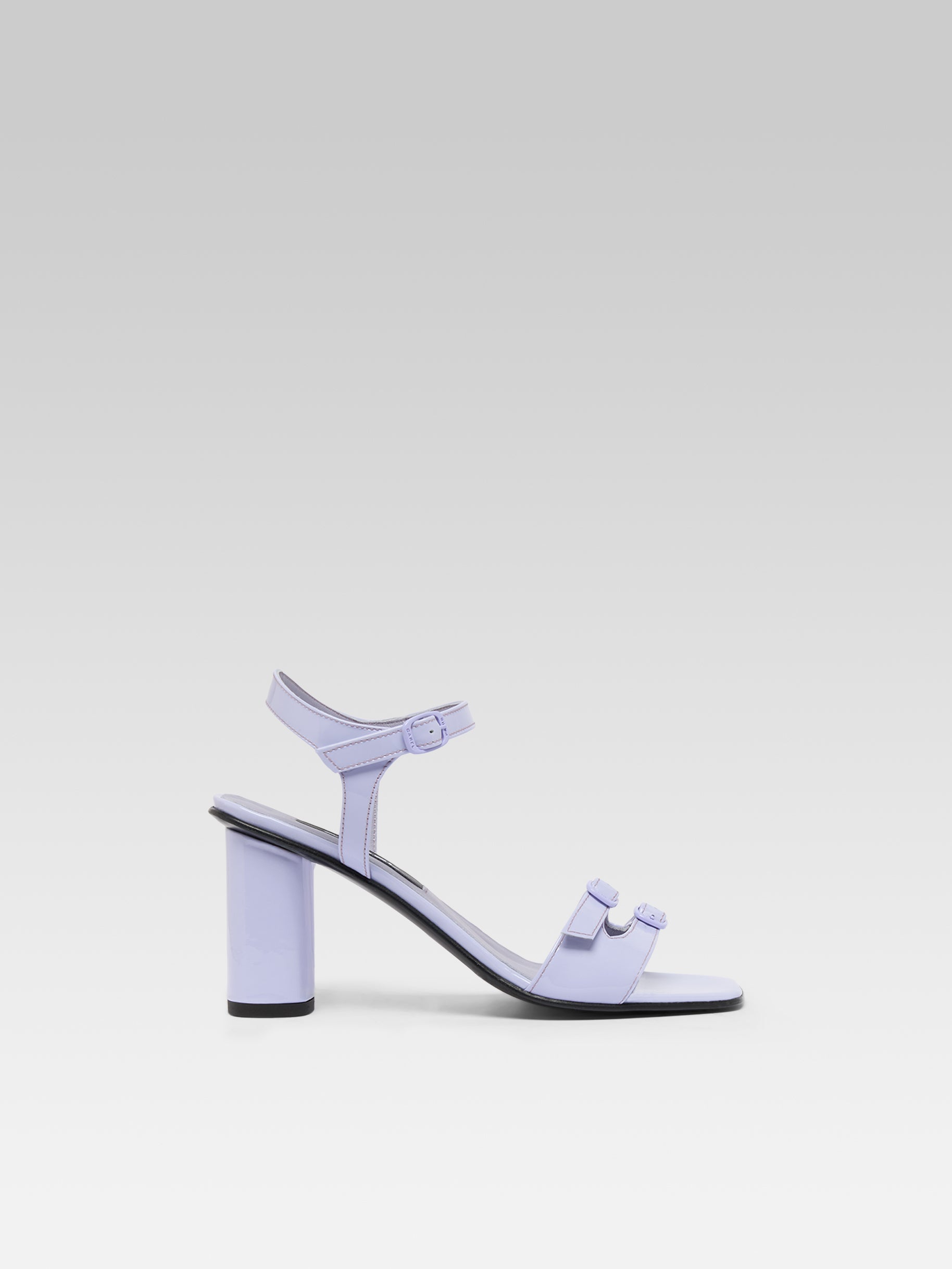 Angelica - Sandales à talon cuir verni lilas