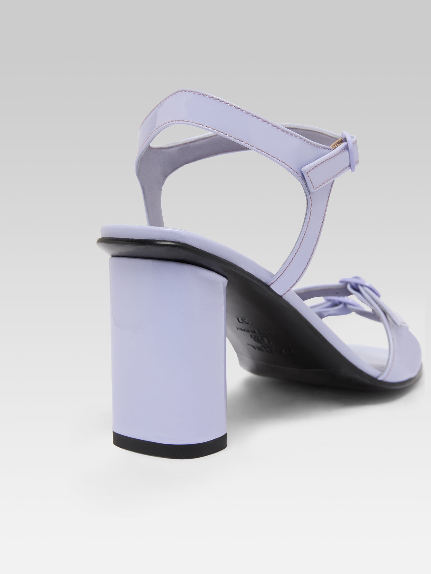 Angelica - Sandales à talon cuir verni lilas