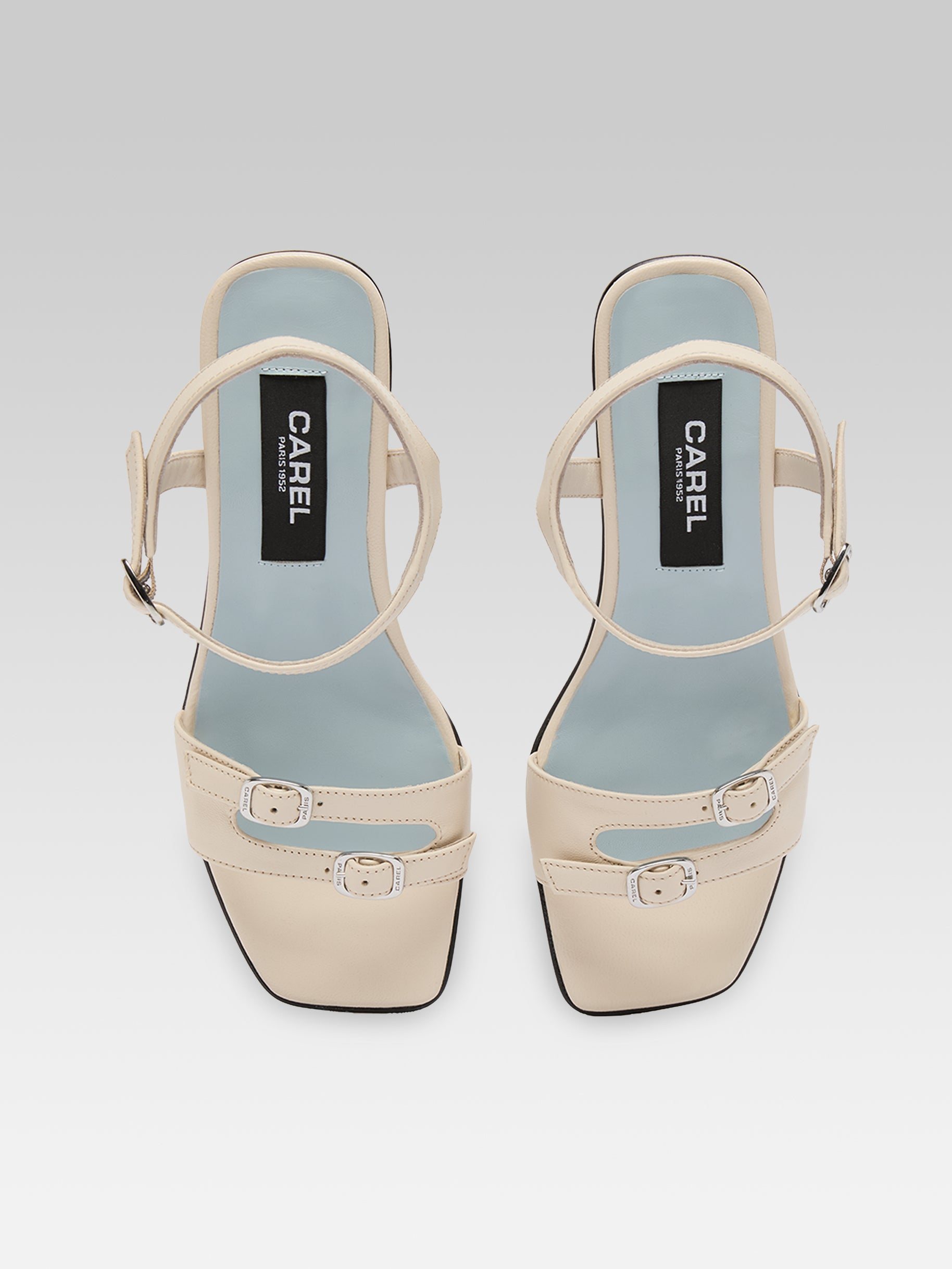 Angelica - Sandales à talon cuir ivoire - Image numéro 4