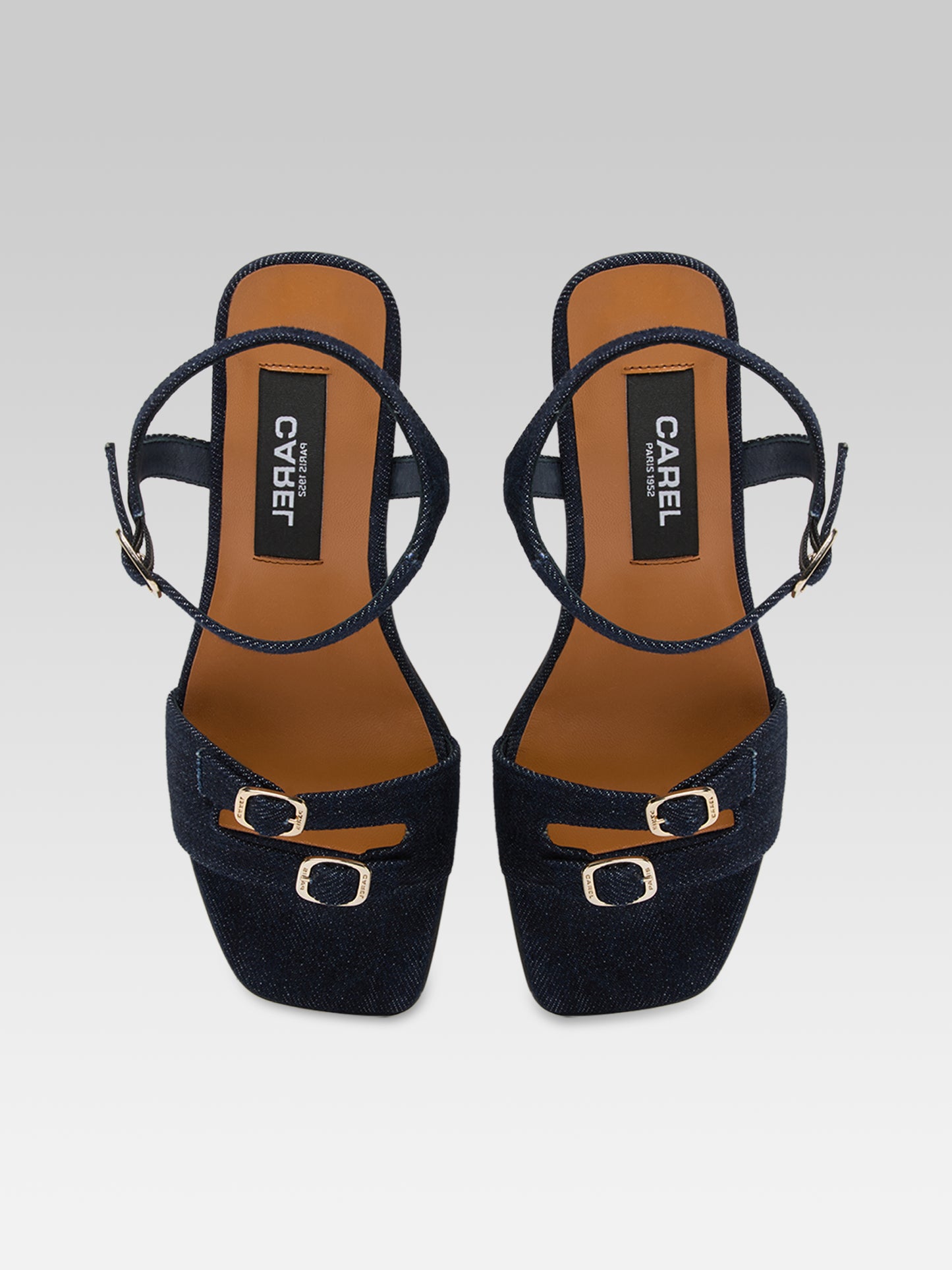 Angelica - Denim fabric heeled sandals