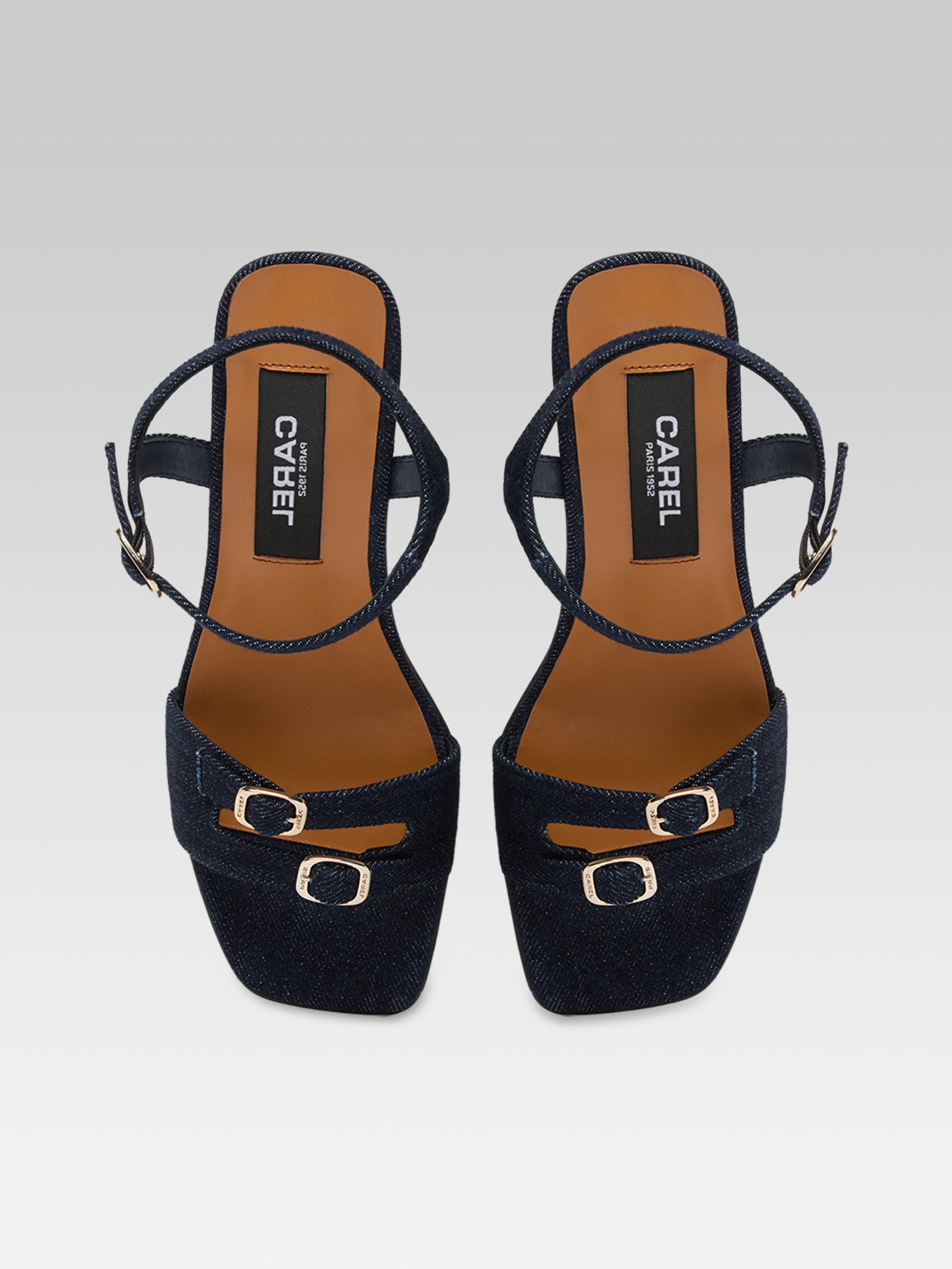 Angelica - Denim fabric heeled sandals - Image number 4