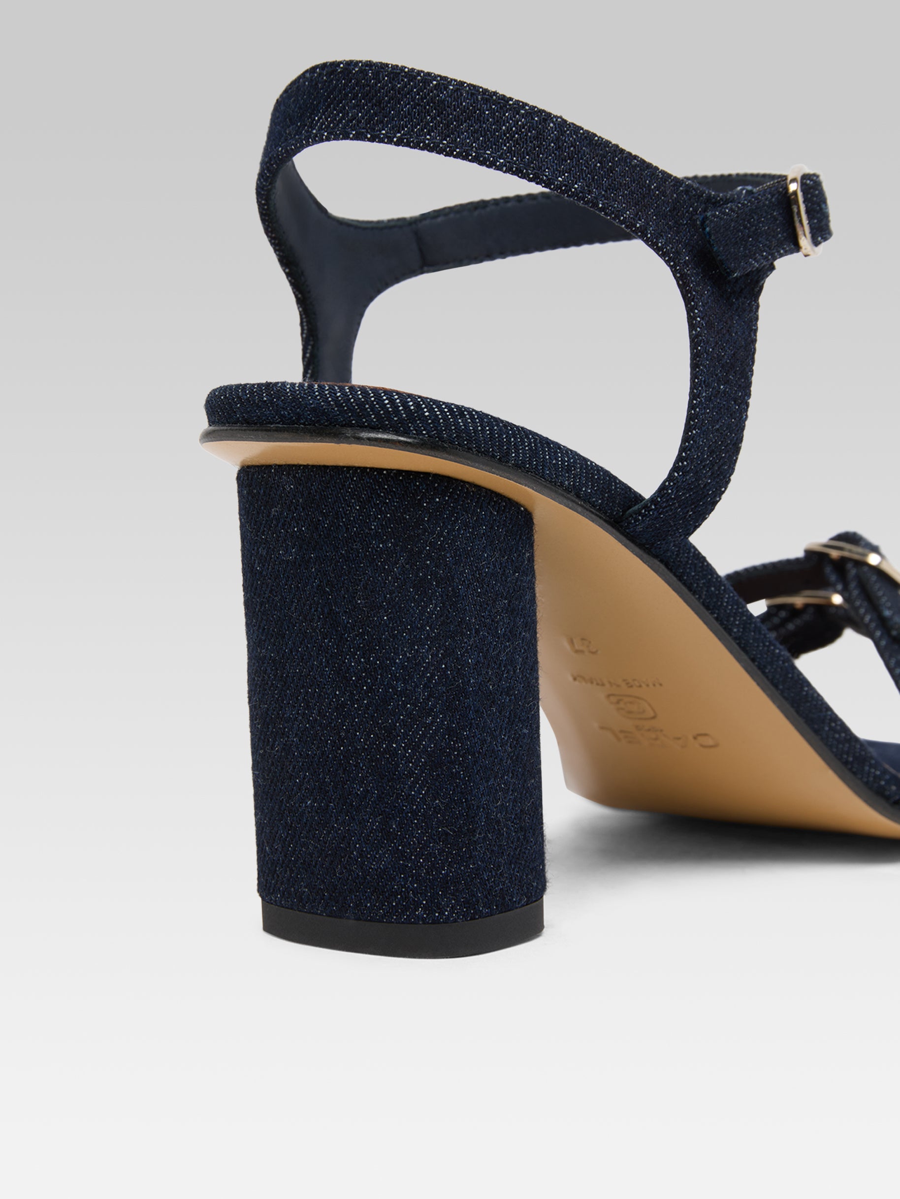 Angelica - Denim fabric heeled sandals - Image number 5