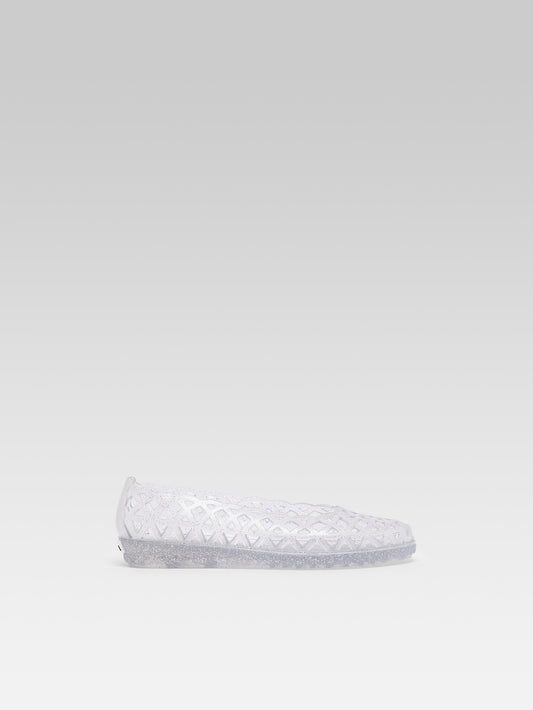 Plouf - Ballerines paillette argent perforée