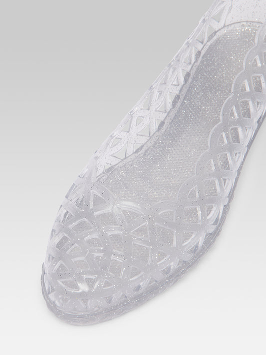 Plouf - Ballerines paillette argent perforée - Image numéro 2