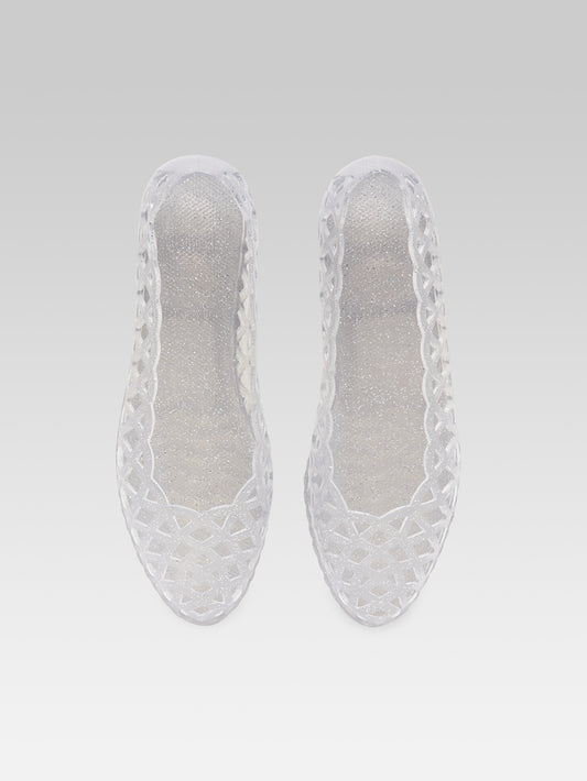 Plouf - Ballerines paillette argent perforée - Image numéro 4