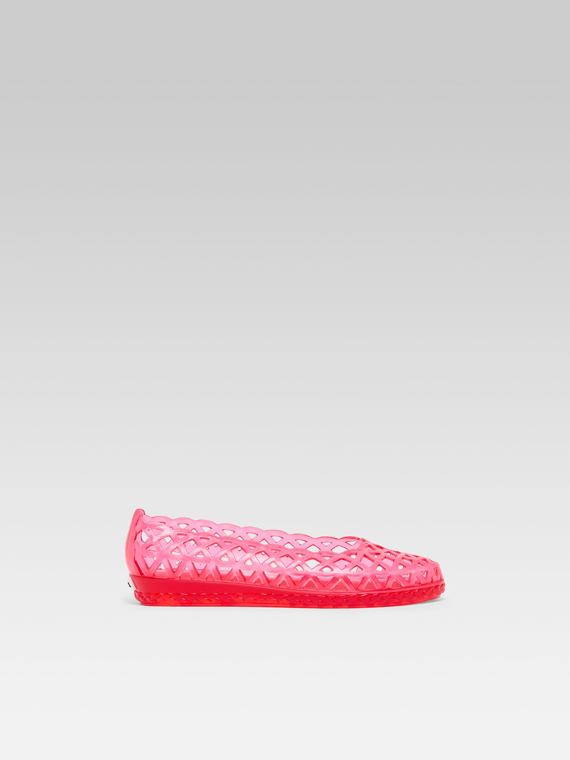 Plouf -  Ballerines rouge transparente perforée - Image numéro 1