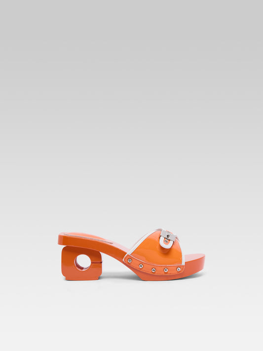 Pescarel - Sabots cuir orange et blanc