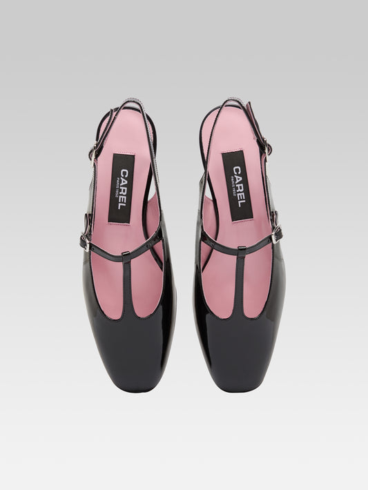 Prune - Black patent leather slingbacks - Image number 5