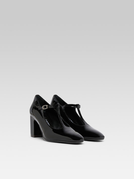 Francesca - Escarpins cuir verni noir - Image numéro 2