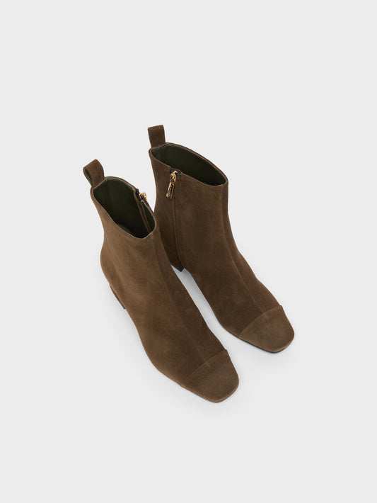Estime - Khaki Suede Ankle Boots - Image number 4