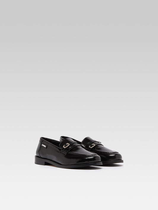Gina - Mocassins cuir glacé noir - Image numéro 2