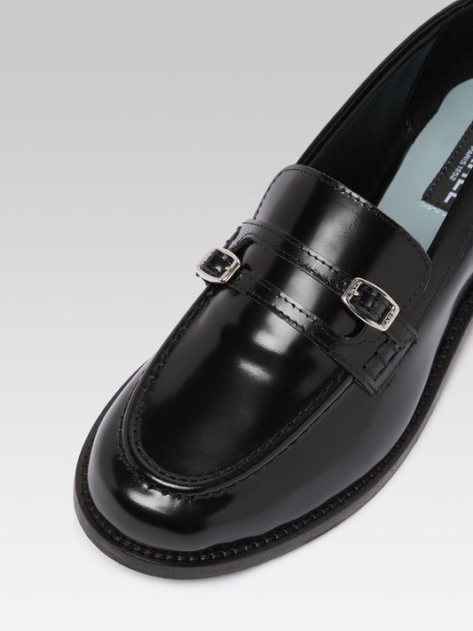 Gina - Mocassins cuir glacé noir - Image numéro 4