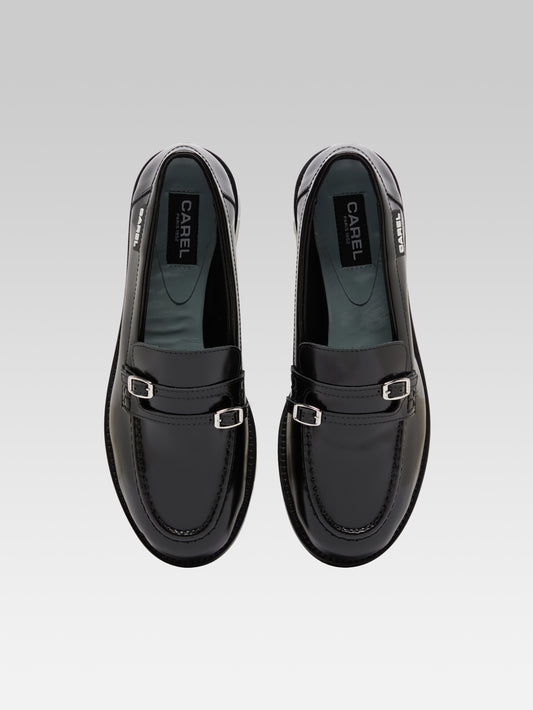 Gina - Mocassins cuir glacé noir - Image numéro 5