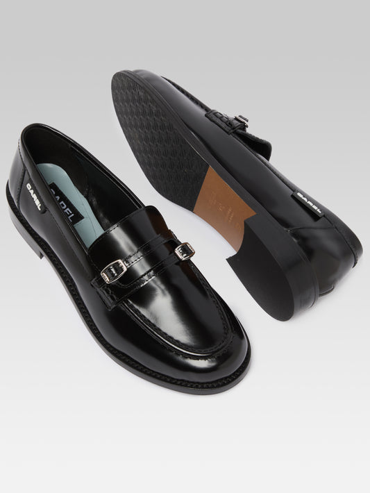 Gina - Mocassins cuir glacé noir - Image numéro 6