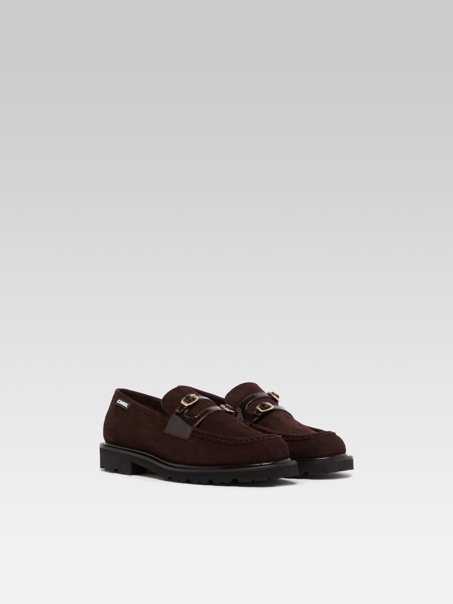 Giovanna - Mocassins cuir velours et verni marron