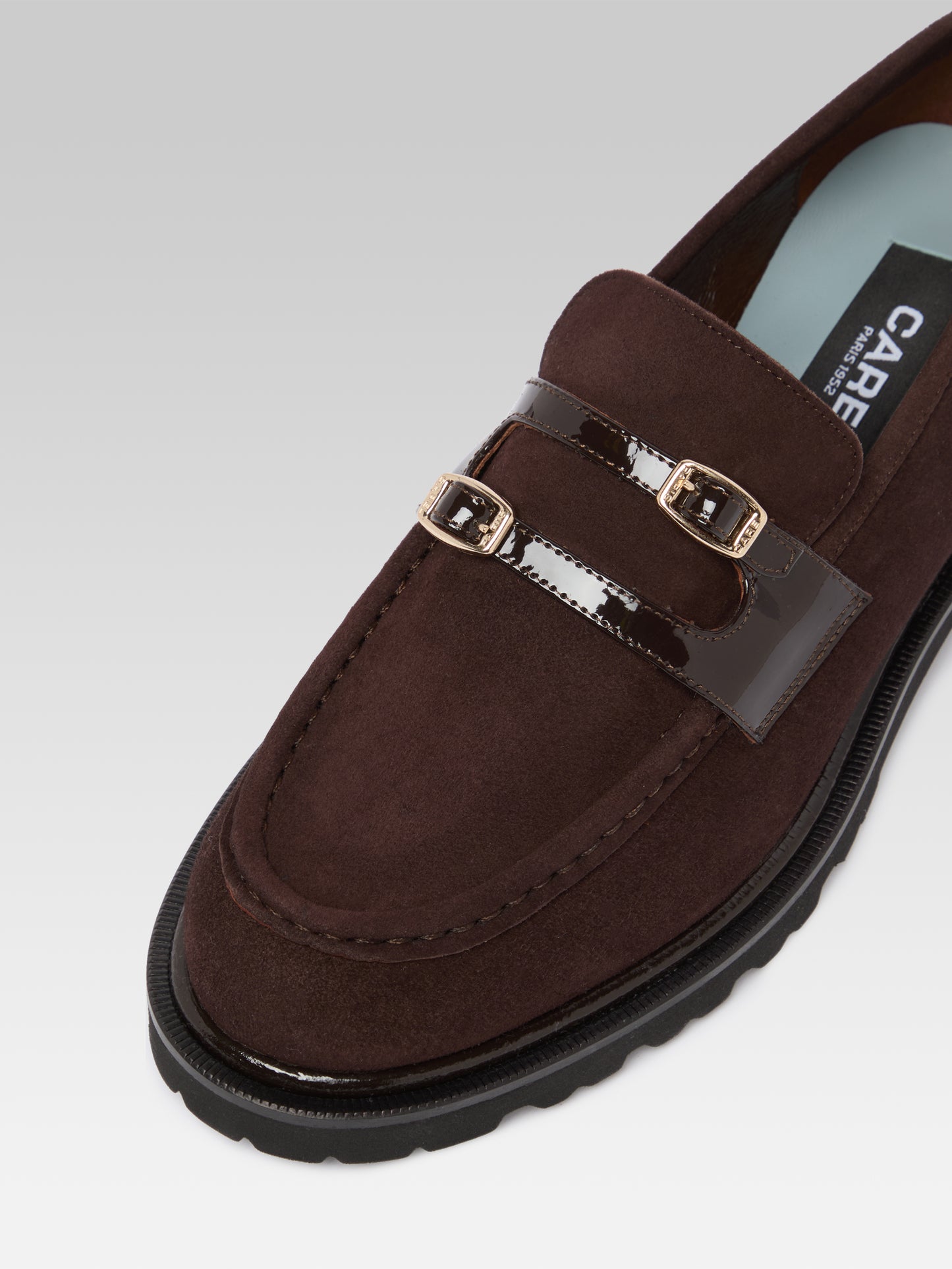 Giovanna - Mocassins cuir velours et verni marron