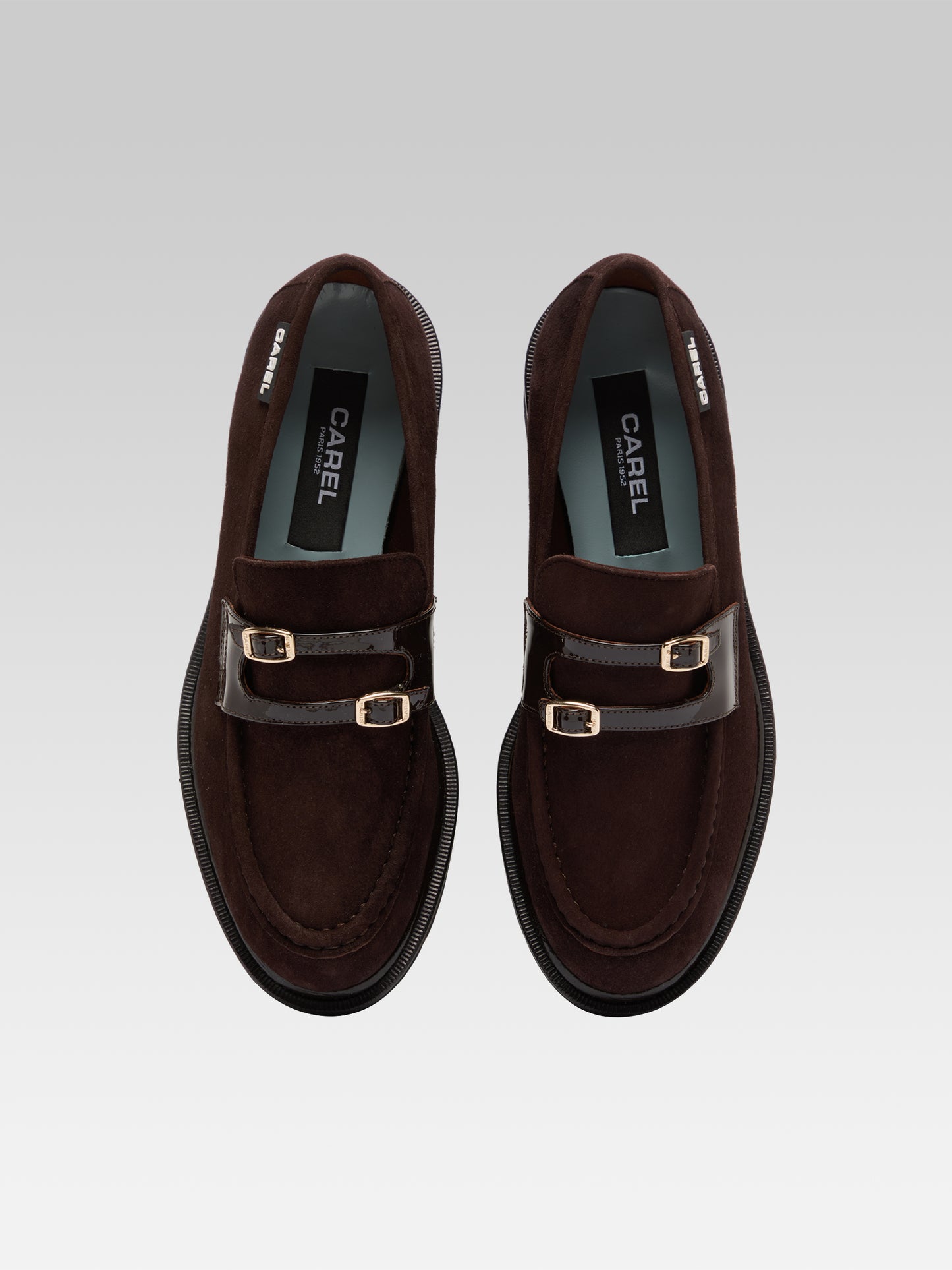 Giovanna - Mocassins cuir velours et verni marron