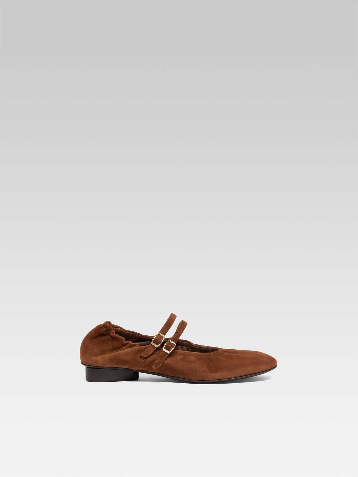 Tatiana - Ballerines babies cuir velours cognac