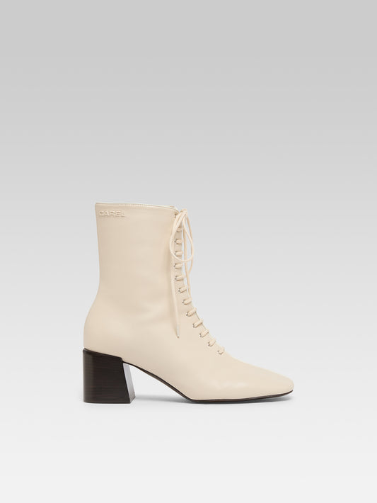 Vivi - Bottines à lacets cuir ivoire - Image numéro 1