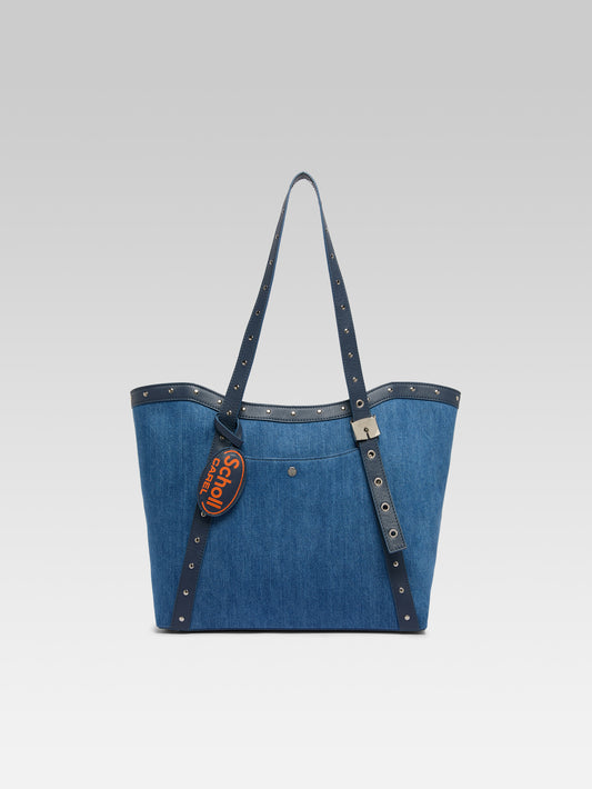 Schollbag - Sac cabas en tissu jean et cuir bleu - Image numéro 1