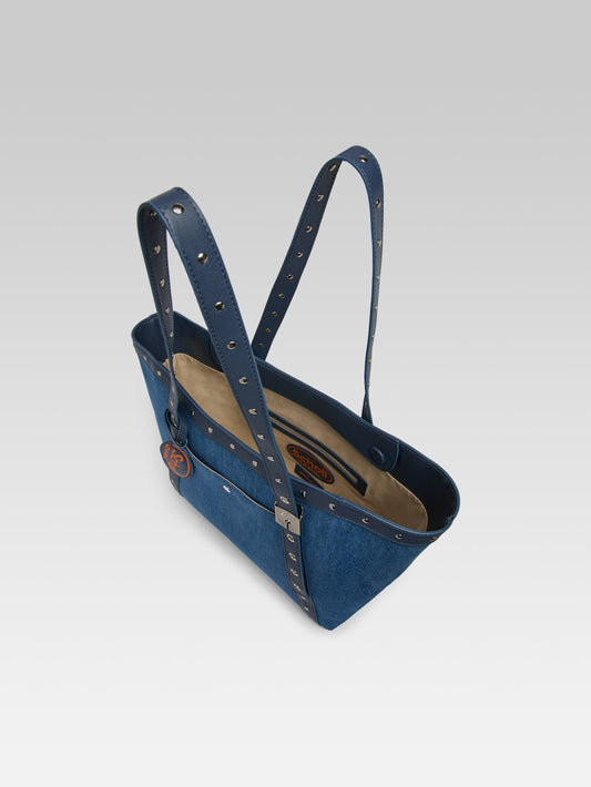 Schollbag - Sac cabas en tissu jean et cuir bleu - Image numéro 4