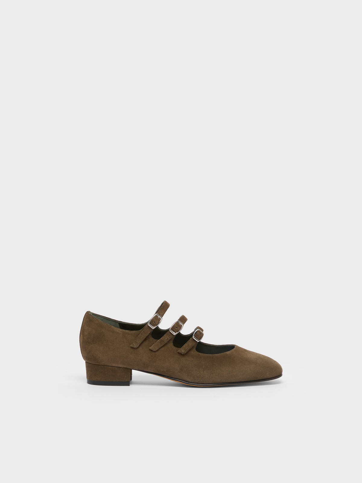 Ariana - Olive leather Mary Jane flats