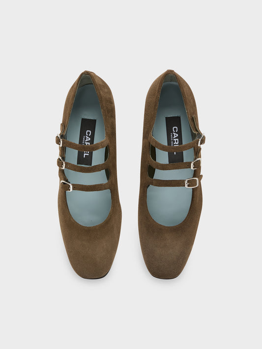 Ariana - Olive leather Mary Jane flats - Image number 4