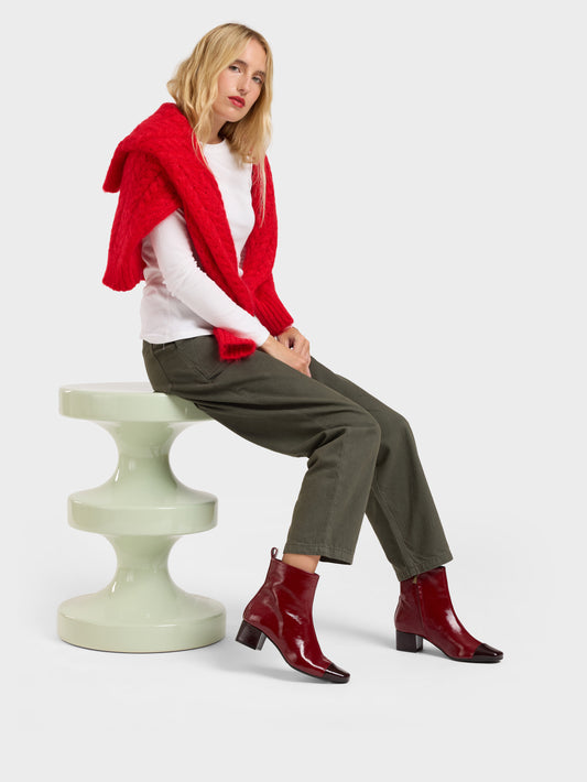 Estime - Bottines cuir verni bi-bourgogne - Image numéro 2