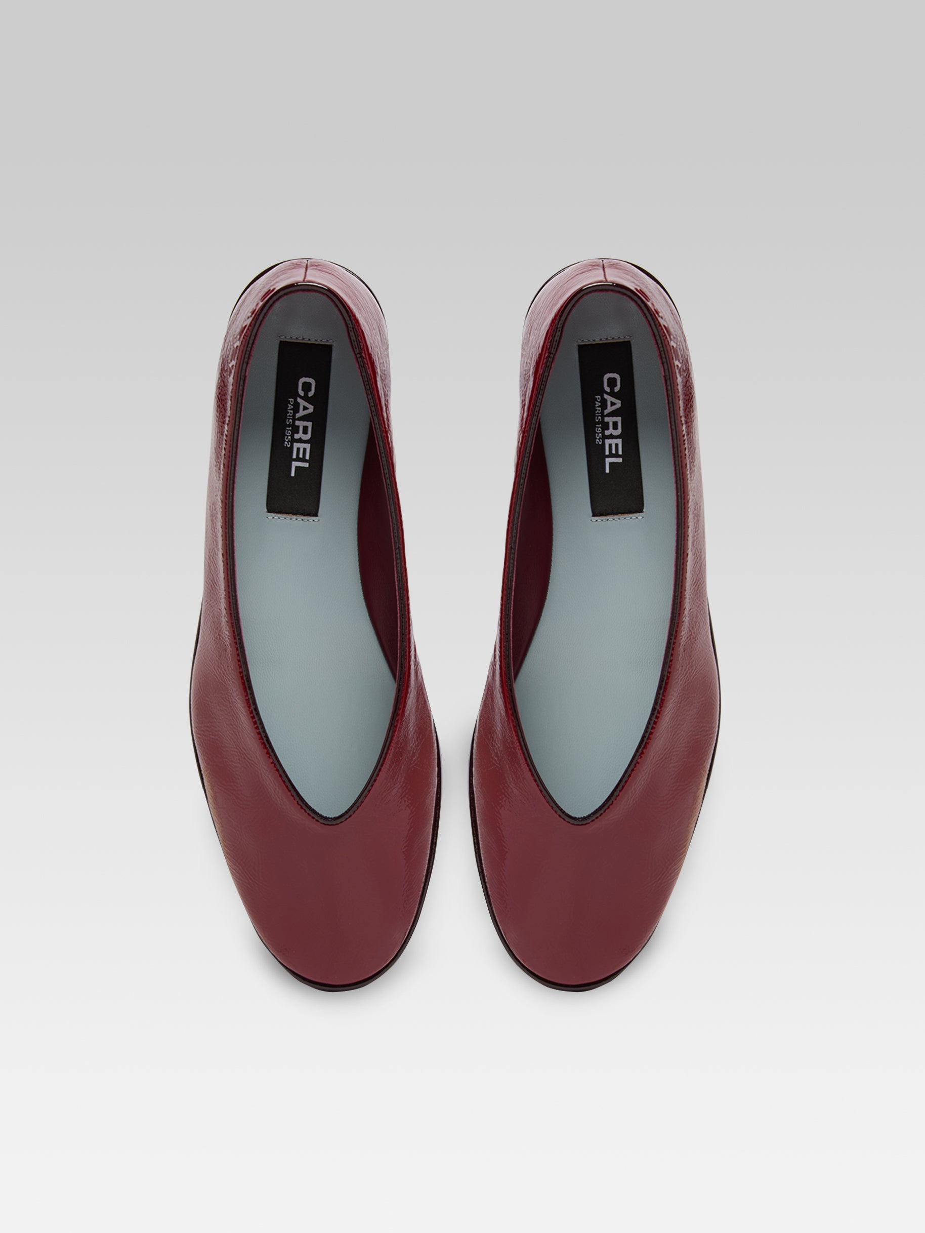 Amanda - Two-tone burgundy patent leather ballet flats - Image number 3