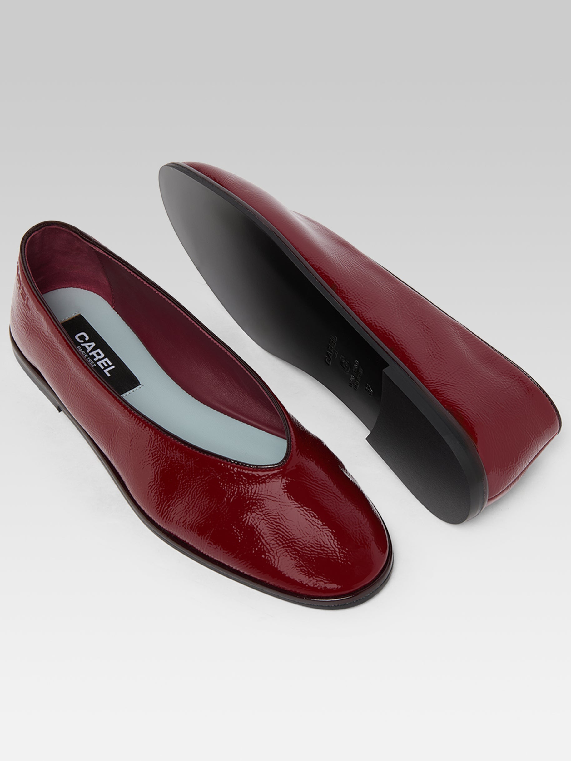 Amanda - Two-tone burgundy patent leather ballet flats - Image number 5