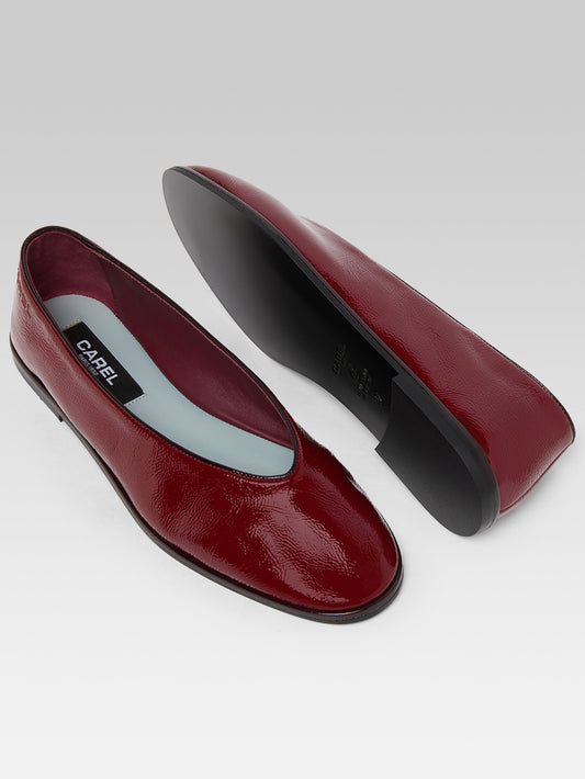 Amanda - Two-tone burgundy patent leather ballet flats - Image number 5