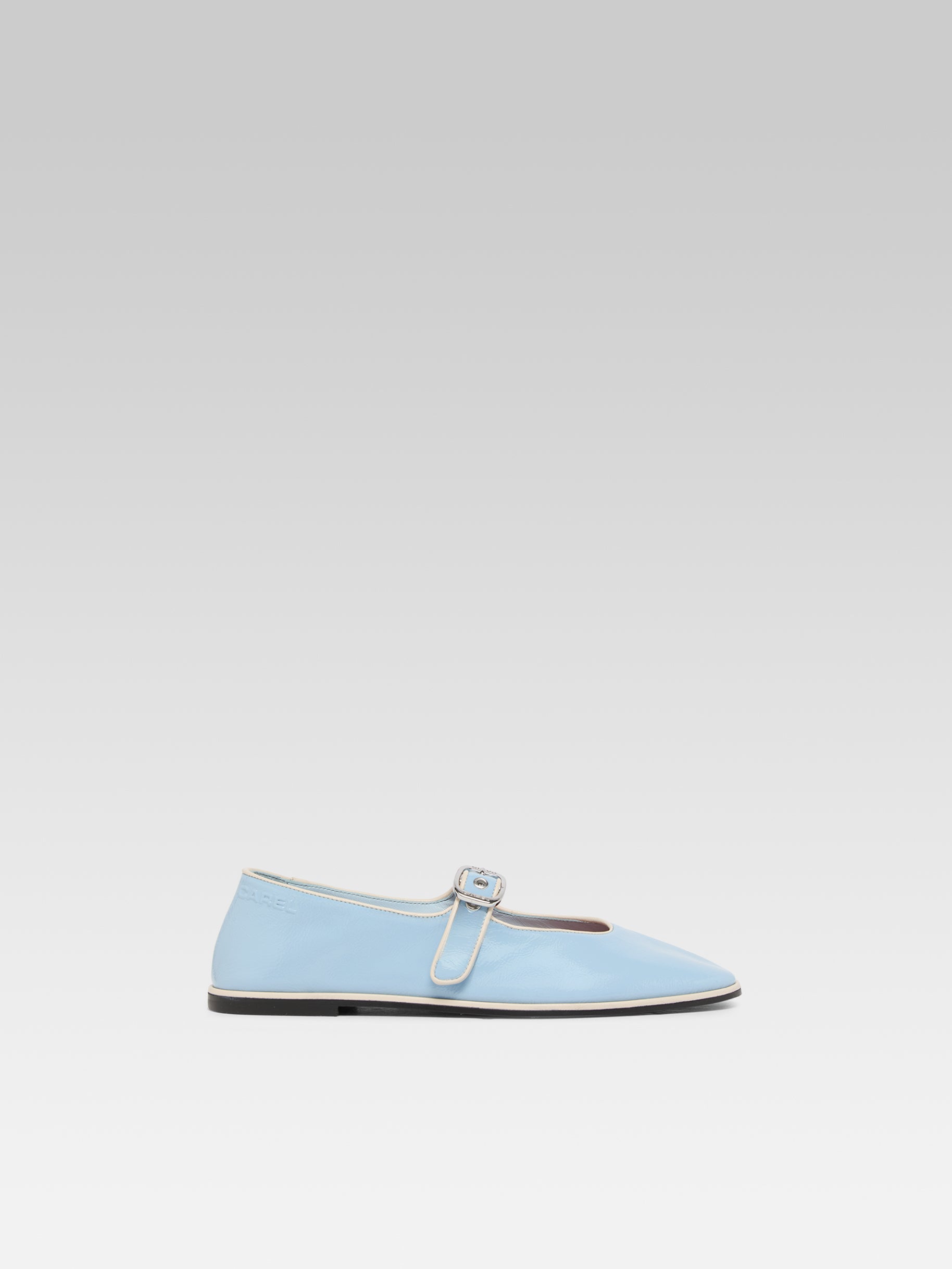 Iris - Ballerines babies cuir bleu ciel et ivoire - Image numéro 1