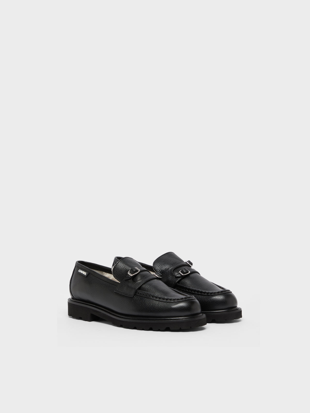 Giovanna - Mocassins cuir noir fourrés