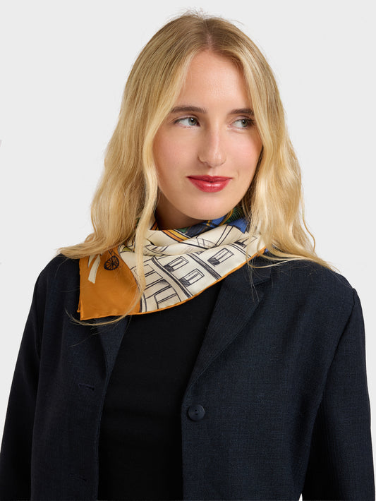 Marais - Multicolored printed silk scarf - Image number 2