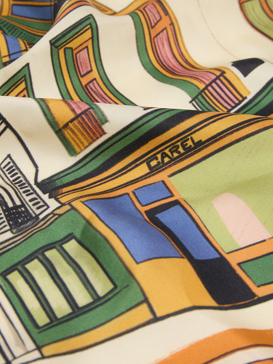 Marais - Multicolored printed silk scarf - Image number 3