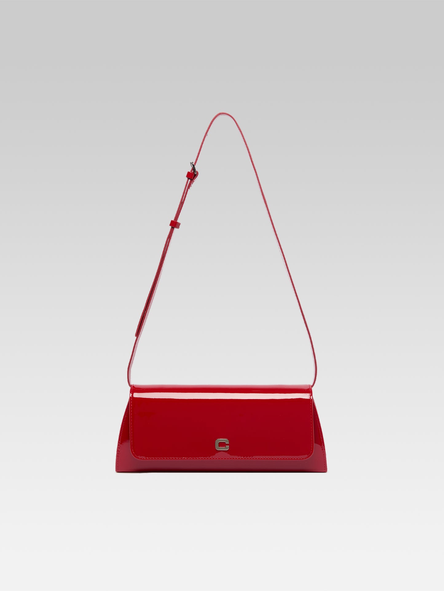 Madeleine - Sac épaule cuir verni rouge